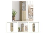The Living Store Credenza Con Anta In Vetro Rovere Sonoma 35X37X142 Cm