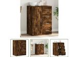 The Living Store Credenza Rovere Fumé 59X39X80 Cm Materiale A Base Di Legno