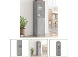 The Living Store Credenza Con Anta In Vetro Grigio Cemento 35X37X142 Cm