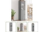 The Living Store Credenza Con Anta In Vetro Grey Sonoma 35X37X142 Cm