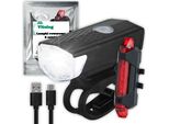 2X Luce Per Bicicletta A Led Anteriore Posteriore Set Di Luci Per Bicicletta Senza Fili Usb