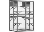 Recinto Per Gatti Da Esterno Wiltec 116 X 82 X 175,7 Cm, Recinto Per Gatti Da Esterno In Legno Con Rivestimento In Pvc, Recinto Da Esterno A 5 Livelli, Recinto Per Gatti Per Giardino, Balcone