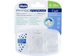 Chicco Succhietto Physio Luxe In Silicone Pieno 6-12M Cristallo 2 Pz