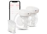 Youha - Tiralatte Elettrico Doppio A Mani Libere Con Connessione All'app - A Mani Libere - Espressione Facilitata - 2 Coppe Di Raccolta Da 240 Ml - Misura: 24 Mm