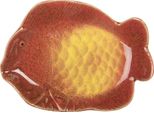 Clayre & Eef Decorazione Ciotola Pesce 16X11X3 Cm Vetroceramica Arancione