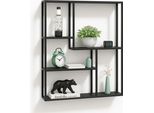 Dandibo Scaffale Da Parete In Metallo Nero 90X75X20 Cm 96635 Scaffale Da Parete Scaffale Da Parete Montaggio A Parete Moderno