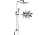 Joho Set Doccia In Acciaio Inox Senza Rubinetto, Doccia A Pioggia Sistema Doccia Con Soffione, Asta Doccia, Flessibile Doccia, Soffione Angolare 30X30Cm Grigio Canna Di Fucile