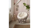 Rattanstuhl Home Affaire, Grau (Grau, Beige), Ø80Cm, StüHle, Rattanstuhl, Aus Handgeflochtenem Rattan