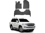 2015-2025 Toyota Land Cruiser 200 Tappetini In Gomma Nero 4 Pezzi
