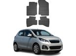 2014-2021 Peugeot 108 Tappetini Tpe Nero 4 Pezzi