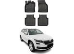 2016-2025 Skoda Kodiaq Tappetini Tpe Nero 4 Pz