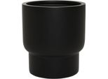 Vivanno Vaso Da Fiori In Vetroresina Livello Rotondo, Nero Opaco - 37X37X41 Cm