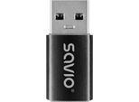 Adattatore USB-C 3.1 (F) Savio AK-81 USB-A 3.1 (M), Nero