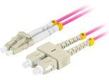 Lanberg Mm LC/UPC-SC/UPC Duplex Cavo Patch In Fibra Ottica 3.0MM OM4 50/125 Lszh 1M Viola
