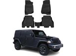 2017-2025 Jeep Wrangler Rubicon Tappetini Tpe Nero 4 Pz