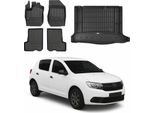 Set Di Tappetini E Rivestimenti Per Bagagliaio Omac Per Dacia Sandero 2012-2020 In Gomma Tpe 5X