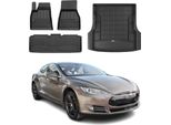 Set Di Tappetini E Fodere Per Bagagliaio Omac Per Tesla Model S 2012-2025 In Gomma Tpe 4X