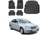 Set Di Tappetini E Fodere Per Il Bagagliaio Omac Per Mercedes Classe C W203 2000-2007 In Gomma