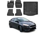 Set Di Tappetini E Rivestimenti Per Il Bagagliaio Omac Per Ford Focus Mk3 2011-2018 Berlina In Gomma Tpe