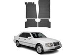 1993-2001 Mercedes Classe C W202 Tappetini In Gomma Nera 4 Pezzi