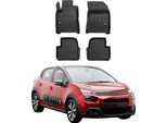 2016-2024 Citroen C3 Hatchback Tappetini Tpe Nero 4 Pz