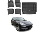 Set Di Tappetini E Fodere Per Bagagliaio Omac Per Porsche Cayenne 2010-2017 In Gomma Tpe 5X