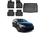 Set Di Tappetini E Fodere Per Bagagliaio Omac Per Vw Golf Sportsvan 2014-2020 Gomma 5X