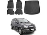 Set Tappetini E Fodera Bagagliaio Per Opel Antara 2006-2017 In Gomma Tpe Nero 5X