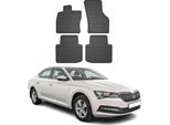 2015-2025 Skoda Superb Tappetini In Gomma Nera 4 Pz