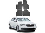 2008-2015 Skoda Superb Tappetini In Gomma Nera 4 Pz