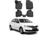2013-2019 Skoda Rapid Spaceback Tappetini Tpe Nero 4 Pz