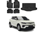 Set Di Tappetini E Rivestimenti Del Bagagliaio Omac Per Ssangyong Tivoli 2015-2025 Gomma 4X