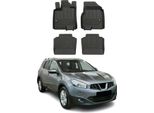 2008-2014 Nissan Qashqai +2 J10 Tappetini Tpe Nero 4 Pezzi