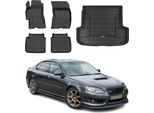 Set Di Tappetini E Fodere Per Bagagliaio Omac Per Subaru Legacy 2003-2009 In Gomma 5X