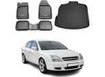 Set Di Tappetini E Rivestimenti Per Il Bagagliaio Per Opel Vectra C 2002-2008 In Gomma Tpe Nero 5X