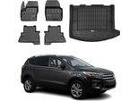 Set Di Tappetini E Fodere Per Il Bagagliaio Omac Per Ford Kuga 2013-2019 In Gomma Nera 5X