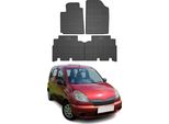 1999-2005 Toyota Yaris Verso Tappetini In Gomma Nera 4 Pz