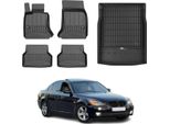 Set Di Tappetini E Fodere Per Il Bagagliaio Omac Per Bmw Serie 5 E60 2003-2010 In Gomma Nera 5X