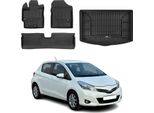 Set Di Tappetini E Fodere Per Il Bagagliaio Omac Per Toyota Yaris 2010-2025 In Gomma Nera 4X