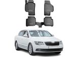 2009-2015 Skoda Superb Tappetini Tpe Nero 4 Pz