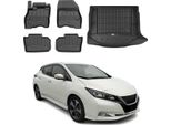 Set Di Tappetini E Fodere Per Bagagliaio Omac Per Nissan Leaf 2017-2025 In Gomma Nera 5X
