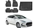 Set Di Tappetini E Fodere Per Il Bagagliaio Omac Per Citroen DS5 2011-2015 In Gomma Nera 4X