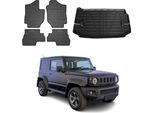 Set Tappetini E Fodera Bagagliaio Per Suzuki Jimny 2019-2025 In Gomma Tpe Nero 5X