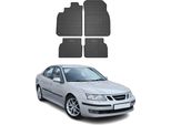 2002-2011 Saab 9-3 Tappetini In Gomma Nera 4 Pezzi