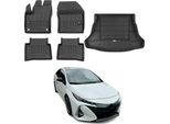 Set Di Tappetini E Fodere Per Il Bagagliaio Omac Per Toyota Prius 2015-2025 In Gomma Nera 5X