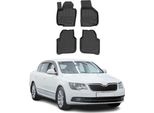 2008-2015 Skoda Superb Tappetini Tpe Nero 4 Pz
