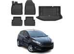 Set Di Tappetini E Fodere Per Bagagliaio Omac Per Ford Fiesta Mk 2008-2017 In Gomma Tpe 5 Pezzi