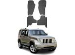 2007-2013 Jeep Cherokee Kk Tappetini In Gomma Nera 4 Pz