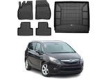Set Di Tappetini E Fodere Per Bagagliaio Omac Per Opel Zafira C Tourer 2012-2019 In Gomma 5X