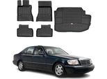 Set Di Tappetini E Fodere Per Il Bagagliaio Omac Per Mercedes Classe S W220 1998-2005 In Gomma